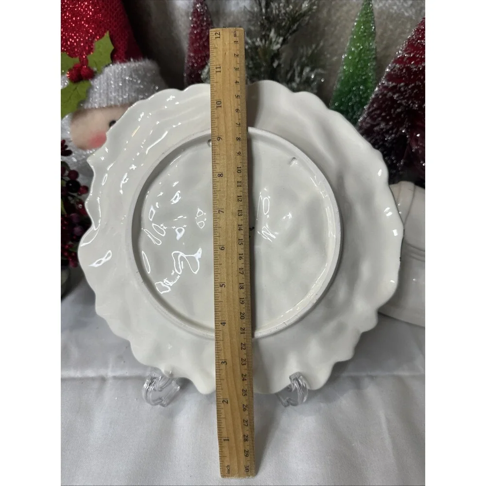 Fitz & Floyd Classics Christmas Tidings Santa Canape Plate 10